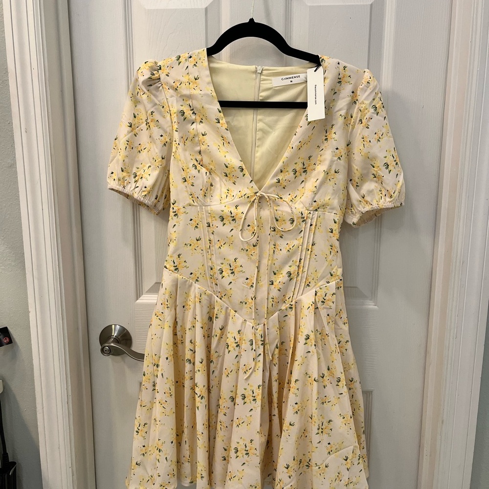 Commense Cream Puff Sleeve Midi Sundress